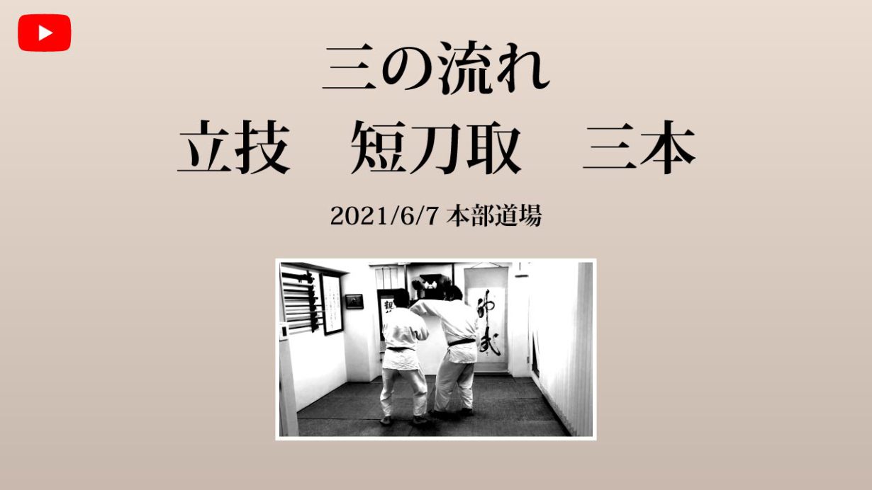 【非公開】本部道場 2021/6/7 三の流れ 立技 短刀 三本
