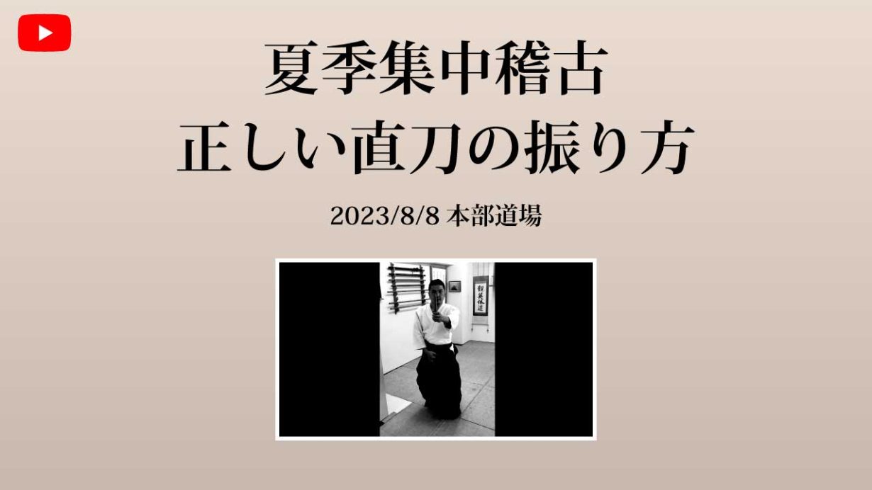 【非公開】本部道場 2023/8/8　正しい直刀の振り方