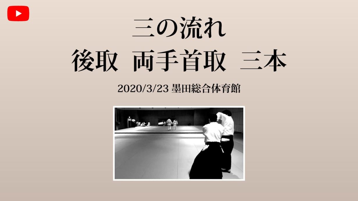 【非公開】墨田区総合体育館 2020/3/23 三の流れ　後取　両手首取　三本